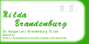 milda brandenburg business card